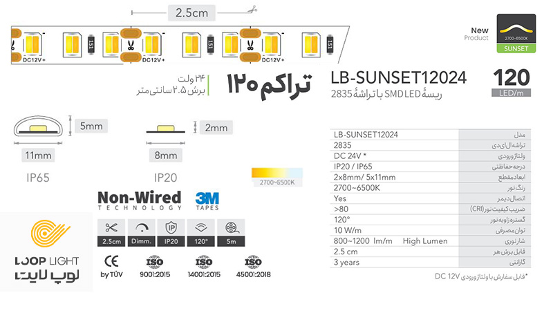 ریسه سان ست 24 ولت تراکم 120 LowLine