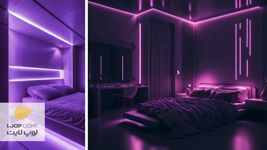 6 ایده‌ خلاقانه با ریسه بنفش برای اتاق